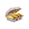 Eco-Craze - Taco - Bagasse Hinged Container - 3 COMPARTMENT