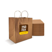 Delta Prime Bags Self-Adhesive Paper Bags with Twisted Handles - 13x7x13, 250 Pack, Kraft Delta Prime Bags Self-Adhesive Paper Bags with Twisted Handles - 13x7x13, 250 Pack, Kraft