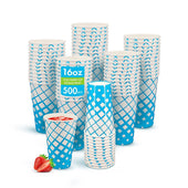 Morning Dew - 16oz Cold Paper Cups - Ice Blue Print - CPC16R Morning Dew - 16oz Cold Paper Cups - Ice Blue Print - CPC16R