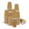 Morning Dew - 16oz Squat Hot Paper Cup - Ripple - Kraft - RC-H16SK
