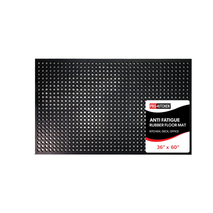 Pro-Kitchen - Black Rubber Anti-Fatigue Mat - 36