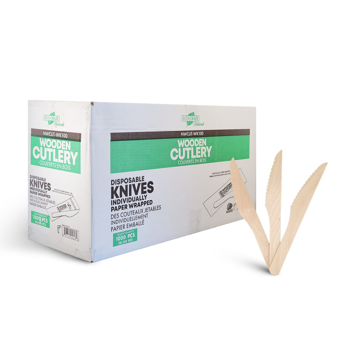 Eco-Craze - Wooden Knife - Individually Paper Wrapped