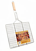 BBQ Grill Basket - 385x280mm Wood Handle BBQ Grill Basket - 385x280mm Wood Handle