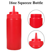 Pro-Kitchen - 16oz Squeeze Bottle - Standard - Red - QY410R Pro-Kitchen - 16oz Squeeze Bottle - Standard - Red - QY410R