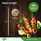 Eco-Craze - Bamboo Skewer - 4mm X 8 Eco-Craze - Bamboo Skewer - 4mm X 8