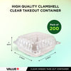 CLR - Value+ - Dual Lock - 8 in Medium Clear Hinged Containers - 3 Comp - CV883