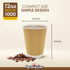 Morning Dew - 12 oz Tall Hot Paper Cup - Ripple - Kraft - RC-H12TK