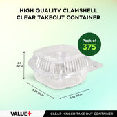 Value+ - Dual Lock - 5in Clear Hinged Containers - CV551 Value+ - Dual Lock - 5in Clear Hinged Containers - CV551