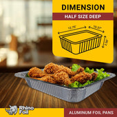 Rhino-Foil - Half Size Deep - Aluminium Steam Pan - Heavy Rhino-Foil - Half Size Deep - Aluminium Steam Pan - Heavy