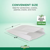 Eco Craze – Regular Sandwich Bags 6x0.75x6.75 – White Eco Craze – Regular Sandwich Bags 6x0.75x6.75 – White
