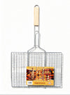 BBQ Grill Basket - 385x280mm Wood Handle