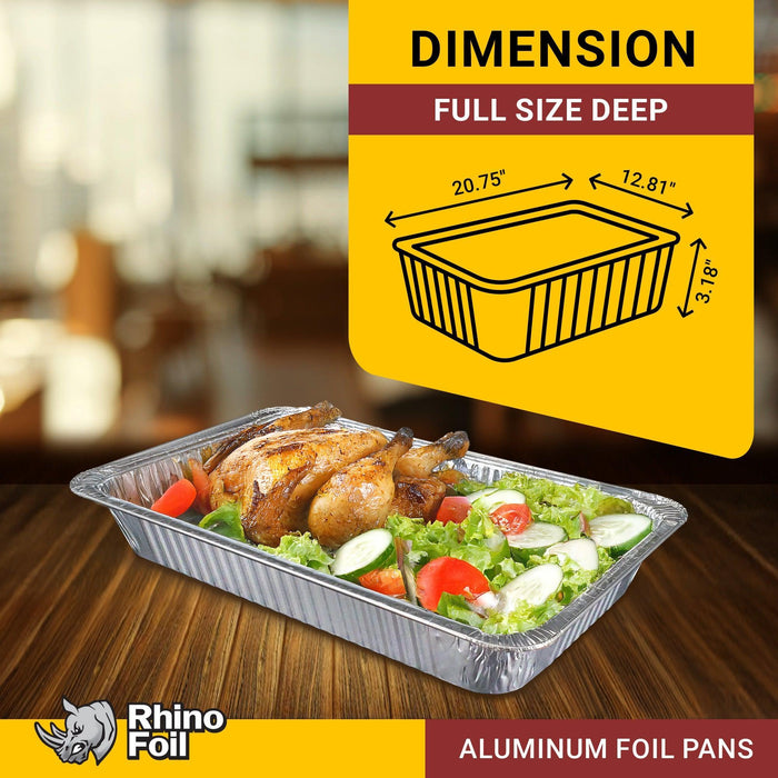 Rhino-Foil - Full Size Deep - Aluminium Steam Pan - HEAVY