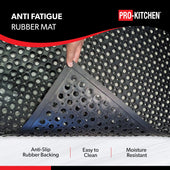 Pro-Kitchen - Black Rubber Anti-Fatigue Mat - 36 Pro-Kitchen - Black Rubber Anti-Fatigue Mat - 36