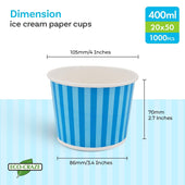 Eco-Craze - 400ml Ice Cream Paper Cups Eco-Craze - 400ml Ice Cream Paper Cups