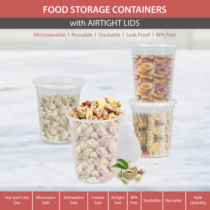 Value+ - 32oz Round Deli Container w/Lids