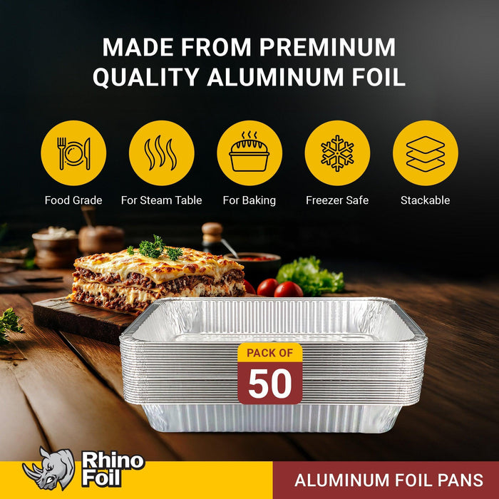 Rhino-Foil - Full Size Deep - Aluminium Steam Pan - HEAVY