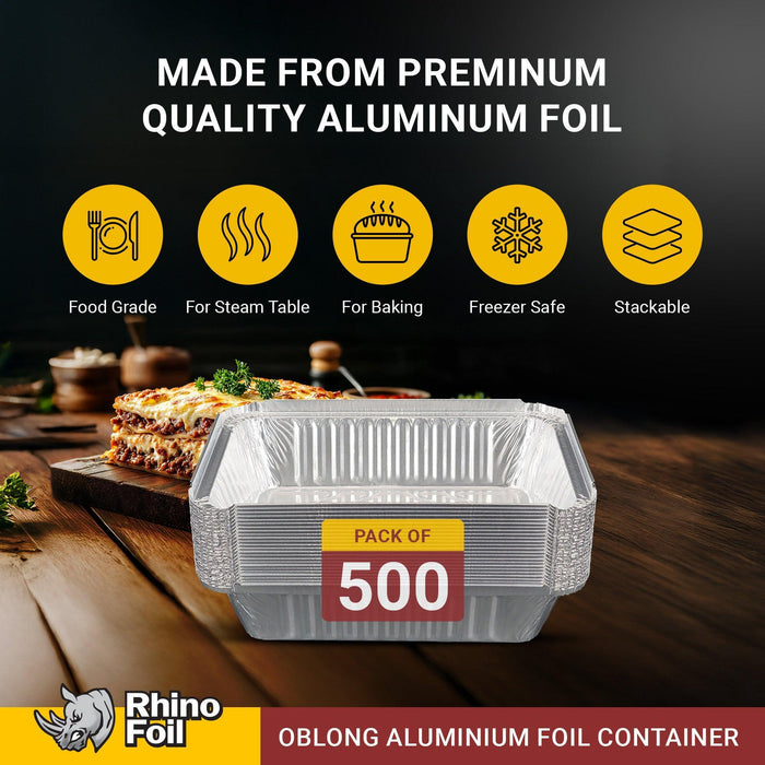 Rhino-Foil - 2 1/4 lb Oblong - Aluminium Foil Container - Heavy