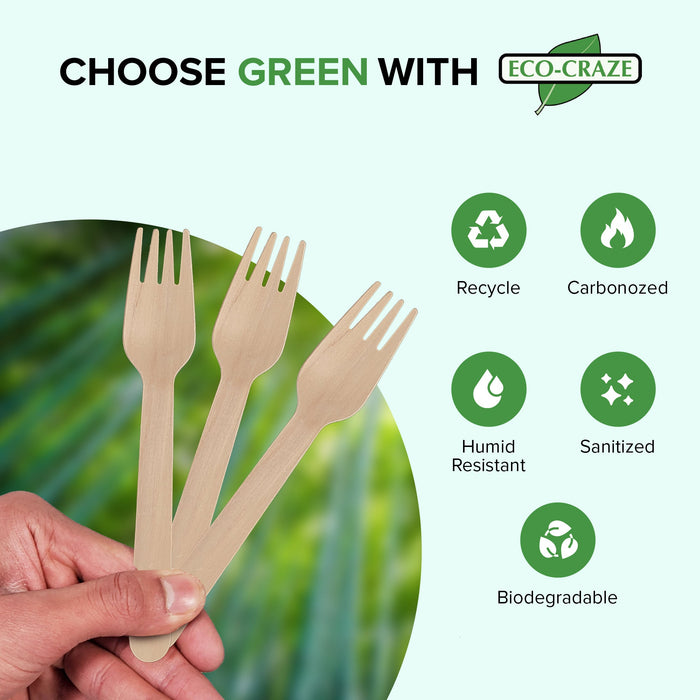 Eco-Craze - Wooden Fork - Individually Paper Wrapped