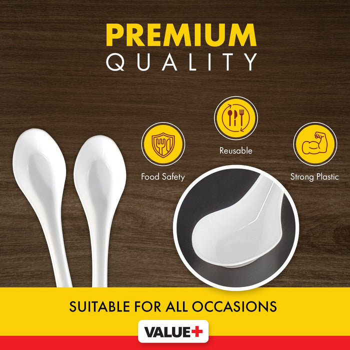 Value+ White Chinese Soup Spoon