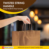 Delta Prime Bags Self-Adhesive Paper Bags with Twisted Handles - 13x7x13, 250 Pack, Kraft