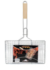 BBQ Grill Basket - 335x200mm Wood Handle