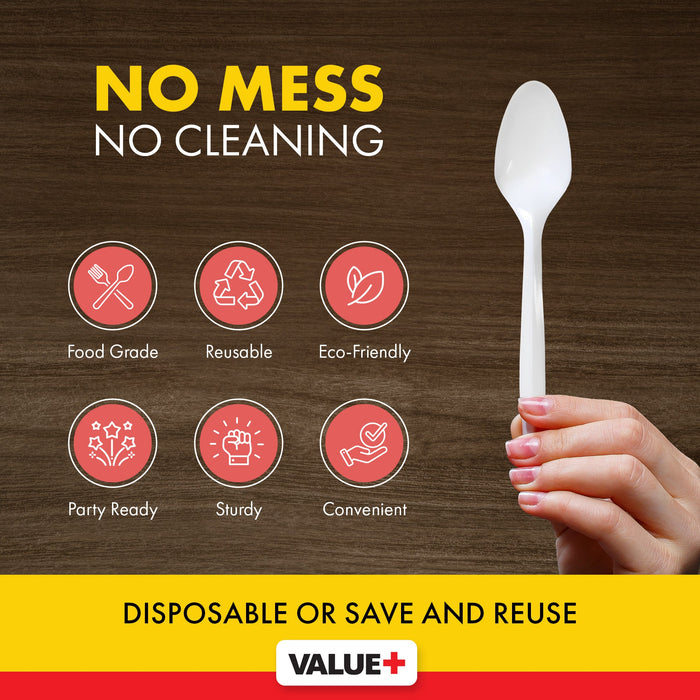 Value+ - Tea Spoon - White - Bulk - B1003