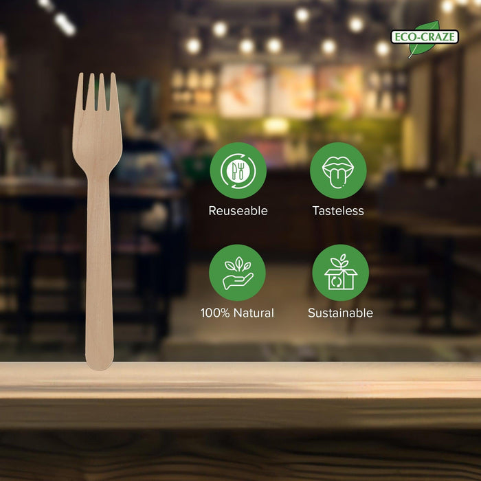 Eco-Craze - Wooden Fork - Individually Paper Wrapped