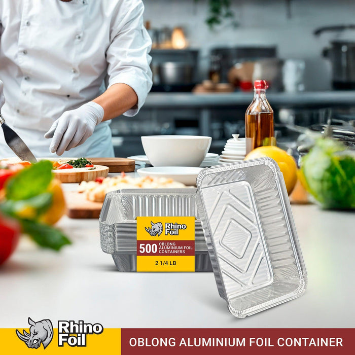 Rhino-Foil - 2 1/4 lb Oblong - Aluminium Foil Container - Heavy