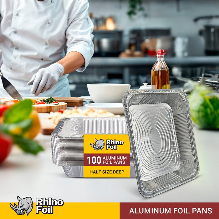 Rhino-Foil - Half Size Deep - Aluminium Steam Pan - Heavy