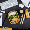 Rhino-Foil - Small (26oz) Black & Gold Foil Cont. w/ Clear Dome Lid
