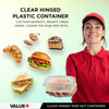 Value+ - Dual Lock - 8in Shallow Medium Clear Hinged Containers - CV881S