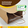 Prime Bags - Delta - Self Adhesive Paper Bags with Twisted Handles - 13x7x13