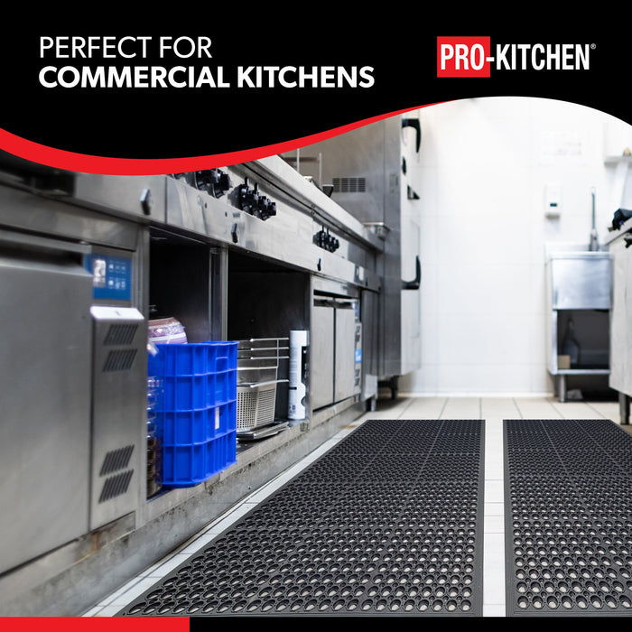 Pro-Kitchen - Black Rubber Anti-Fatigue Mat - 36