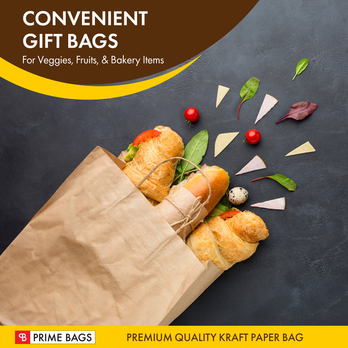 Prime Bags - Enzo - Self Adhesive Paper Bags with Twisted Handles - 13x7x17