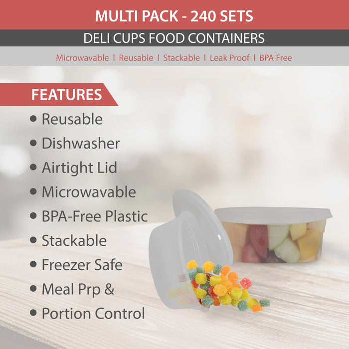 Value+ - 8oz Round Deli Container w/Lids