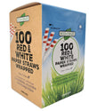 Eco-Craze Paper Straws - Red and White, 12mmx8