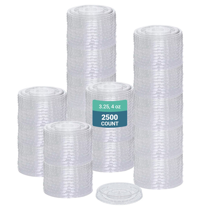 Value+ - 3.25oz-4oz PET Flat Portion Cup Lids - PC400L - 74mm