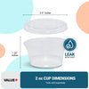 Value+ Clear PP Plastic Portion Cups - 2oz