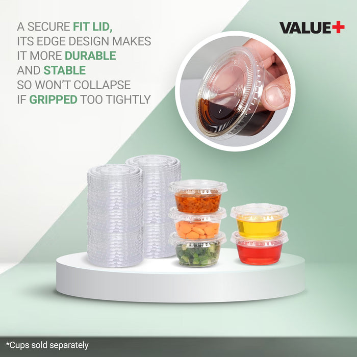 Value+ - 1.5oz - 2oz Portion Cup Lids - 62mm - PC200L