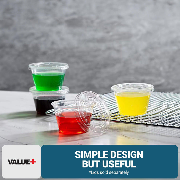 Value+ Clear PP Plastic Portion Cups - 2oz