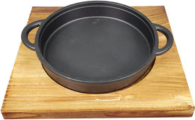 1894 Cast Iron W/Wood - 24cm Dia x 5cm H 1894 Cast Iron W/Wood - 24cm Dia x 5cm H