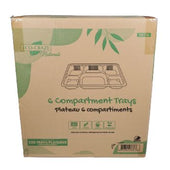 Eco-Craze - Corn Starch - Rectangular Cont./Thali - 6 Comp Eco-Craze - Corn Starch - Rectangular Cont./Thali - 6 Comp
