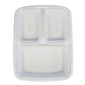 Value+ - 33oz 3 Compartment Rectangle Container - White Value+ - 33oz 3 Compartment Rectangle Container - White