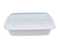 Value+ - 38oz Rectangular White Plastic Container Value+ - 38oz Rectangular White Plastic Container