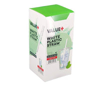 Value+ - 10'' Ind. Wrapped Milkshake Straws – White – Plastic - 6 mm Value+ - 10'' Ind. Wrapped Milkshake Straws – White – Plastic - 6 mm