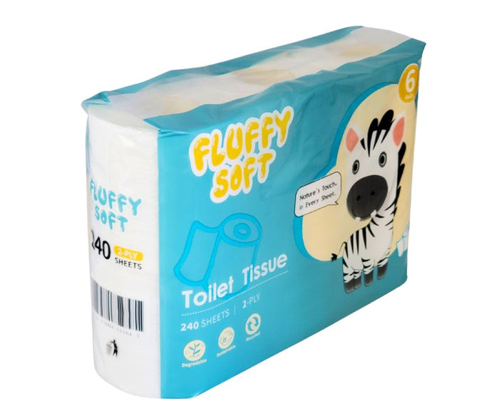 Fluffy Soft - Toilet Tissue - 2 ply - White