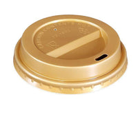 Morning Dew - Dome Sip Lid for 10-24oz Hot Paper Cups - Gold - 10DL-G Morning Dew - Dome Sip Lid for 10-24oz Hot Paper Cups - Gold - 10DL-G