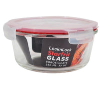 Lock & Lock - Glass Container - Round - 950ML 08/20 Lock & Lock - Glass Container - Round - 950ML 08/20