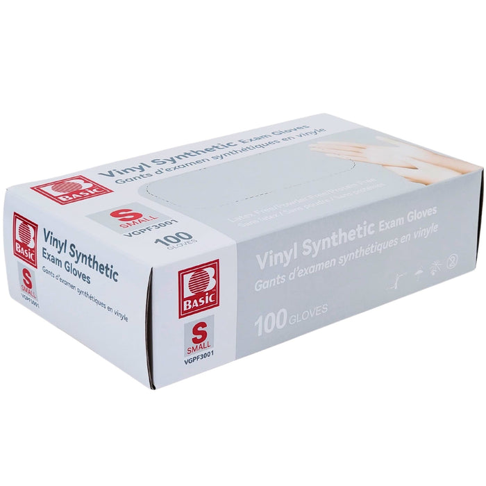 Basic - Vinyl Gloves Exam - Clear - Small - Powder Free