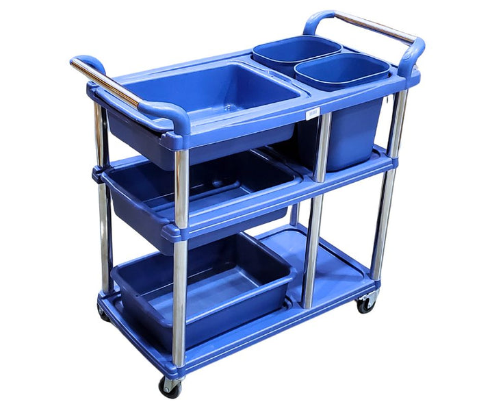 CLR - Multi Purpose Plastic Cart w/5 Bins - Blue - 771
